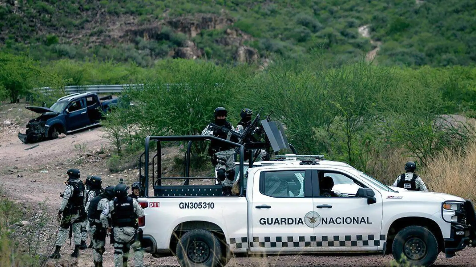 Elementos de la Guardia Nacional en la sierra de Valparaíso